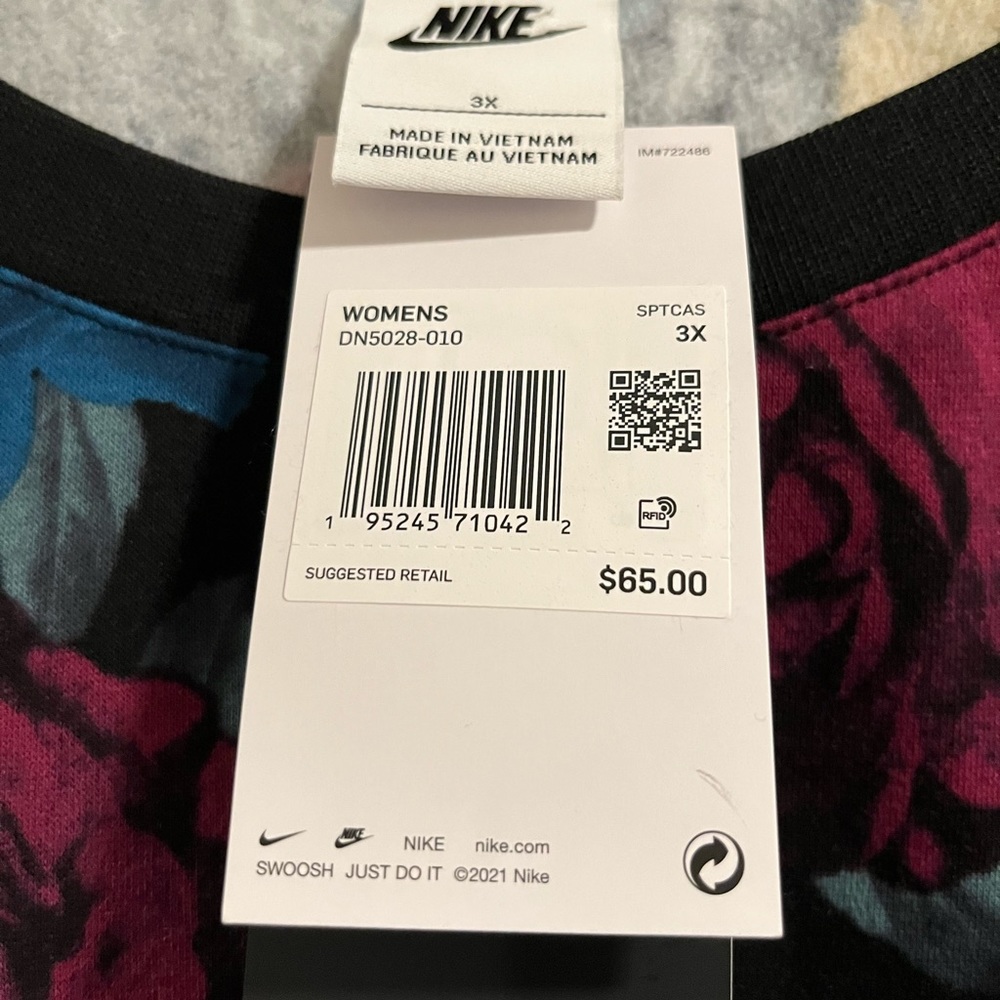 Nike Floral Sweatshirt - Black, Blue, Purple, Orange - Picture 6 of 6
